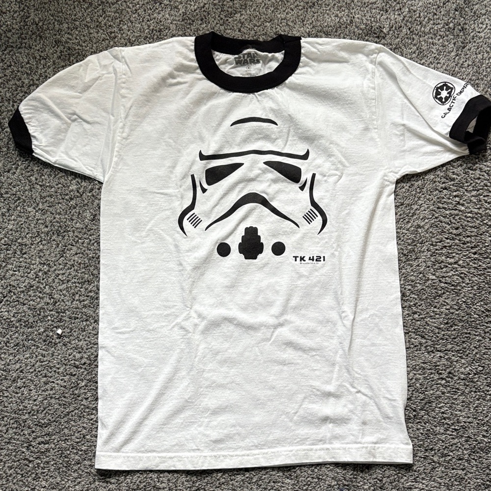 Star Wars Stormtrooper Ringer Tee - White & Black size M